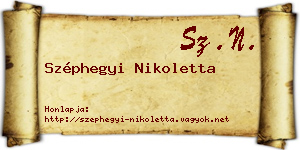 Széphegyi Nikoletta névjegykártya