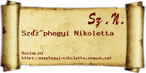 Széphegyi Nikoletta névjegykártya